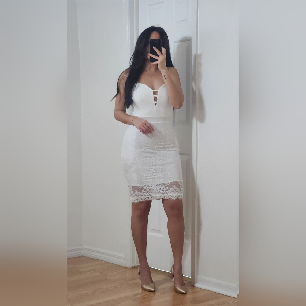 Charlotte Russe White Lace Mini Dress
